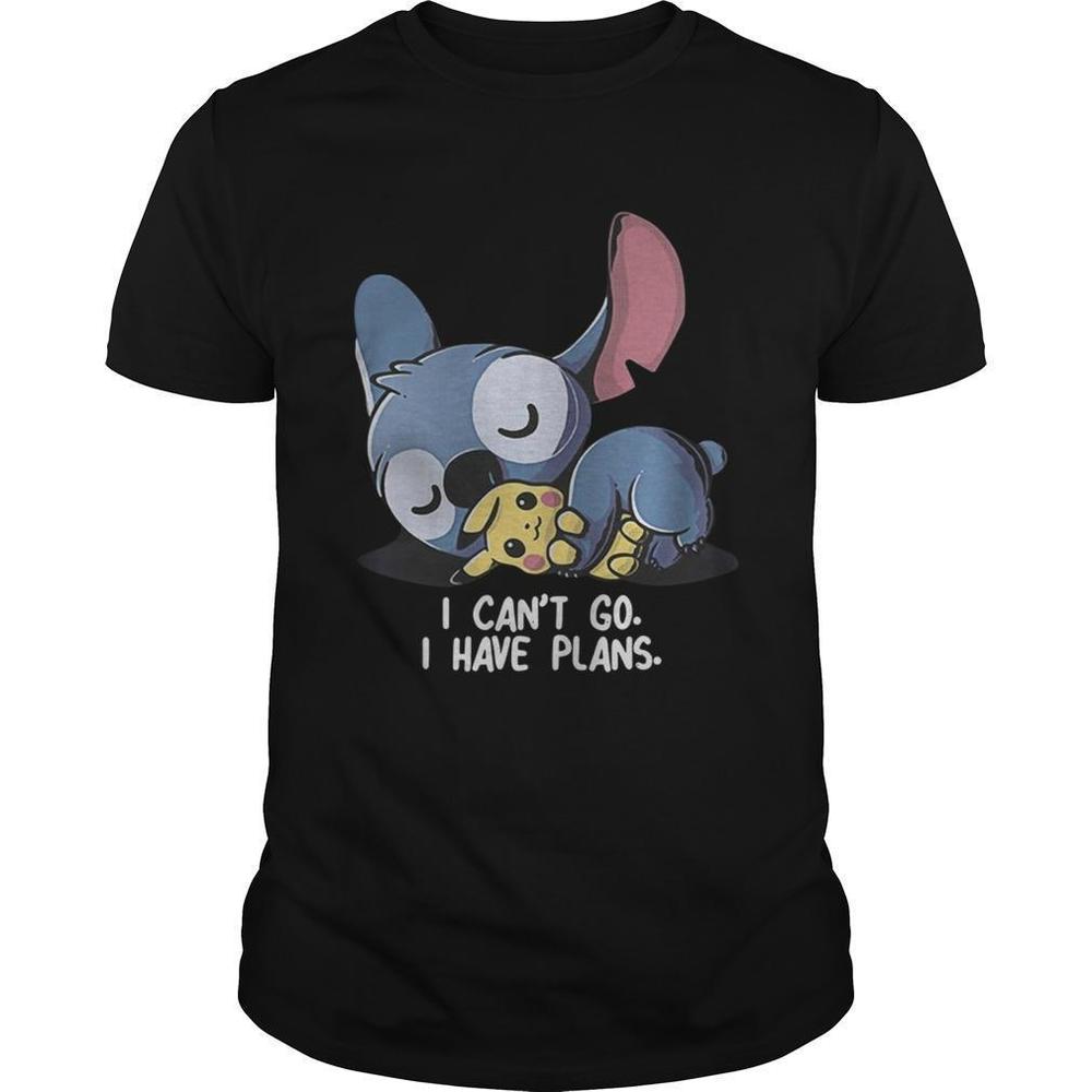Stitch Hug Pikachu I Cant Go I Have Plans Shirt